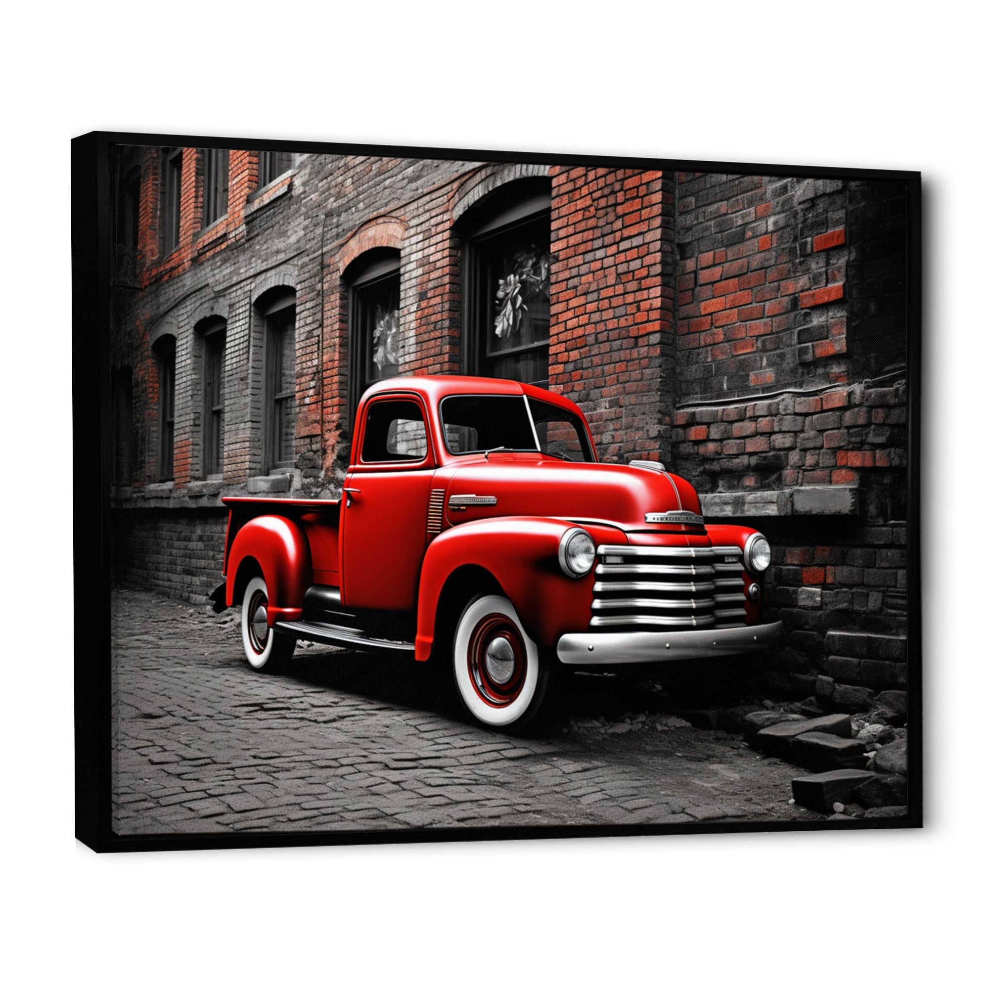 Red Pickup Truck Vintage Hauler I - Pickup Truck Canvas Wall Art