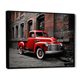Red Pickup Truck Vintage Hauler I - Pickup Truck Canvas Wall Art