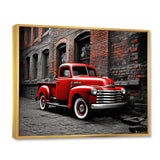 Red Pickup Truck Vintage Hauler I - Pickup Truck Canvas Wall Art