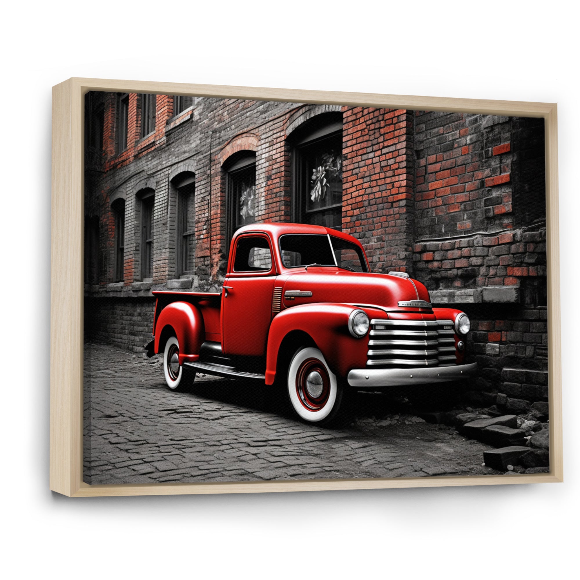 Red Pickup Truck Vintage Hauler I - Pickup Truck Canvas Wall Art