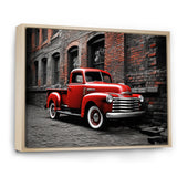 Red Pickup Truck Vintage Hauler I - Pickup Truck Canvas Wall Art