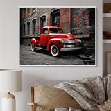 Red Pickup Truck Vintage Hauler I - Pickup Truck Canvas Wall Art