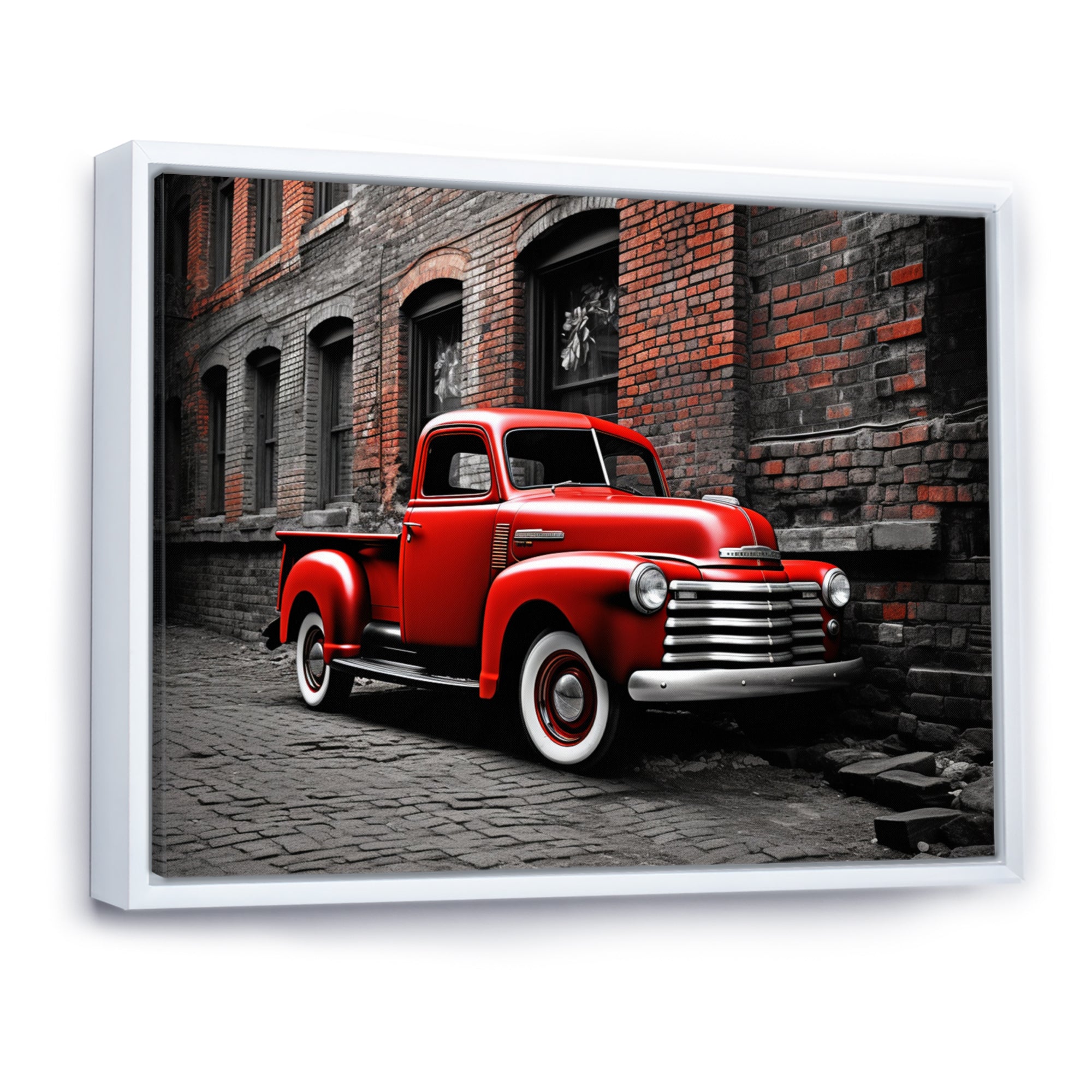 Red Pickup Truck Vintage Hauler I - Pickup Truck Canvas Wall Art