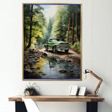 Pickup Truck Whispering Forest I - Pickup Truck Canvas Wall Art