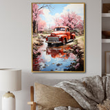 Red Pickup Truck Whispers Of - Pickup Truck Canvas Wall Art