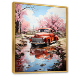 Red Pickup Truck Whispers Of - Pickup Truck Canvas Wall Art