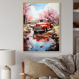 Red Pickup Truck Whispers Of - Pickup Truck Canvas Wall Art