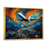 Plane In Cosmic Sojourn - Plane Canvas Wall Art