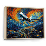 Plane In Cosmic Sojourn - Plane Canvas Wall Art