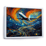 Plane In Cosmic Sojourn - Plane Canvas Wall Art