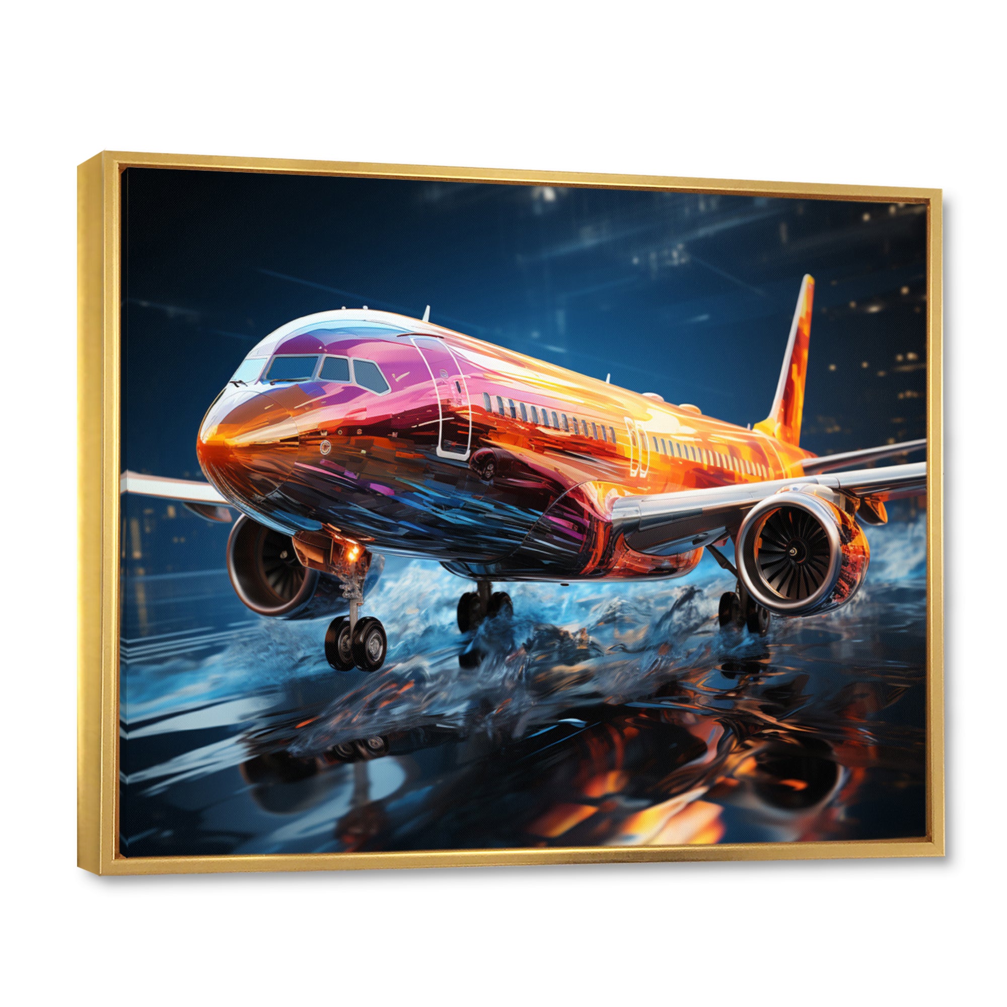 Colorful Plane In Translucent Ascension - Plane Canvas Wall Art