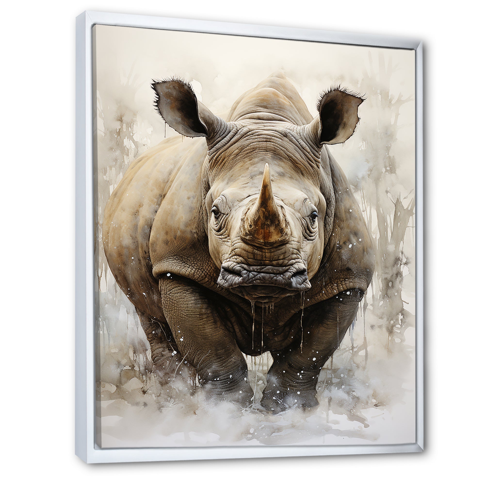 Rhinoceros Majestic Portrait - Gray Rhinoceros Wall Art
