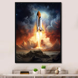 Rocketship Celestial Dreams - Rocketship Canvas Wall Art