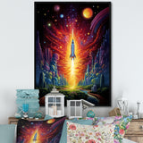 Rocketship Cosmic Dreamscape - Rocketship Canvas Wall Art