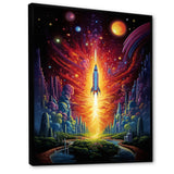 Rocketship Cosmic Dreamscape - Rocketship Canvas Wall Art