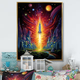Rocketship Cosmic Dreamscape - Rocketship Canvas Wall Art