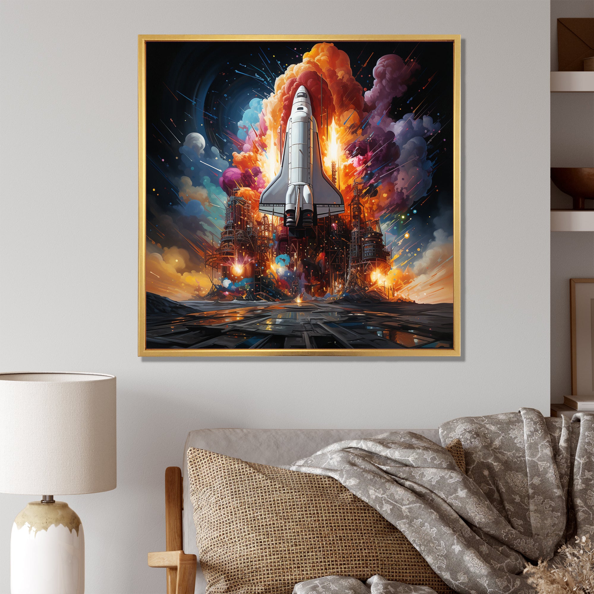 Rocketship Interstellar Fusion - Rocketship Canvas Wall Art