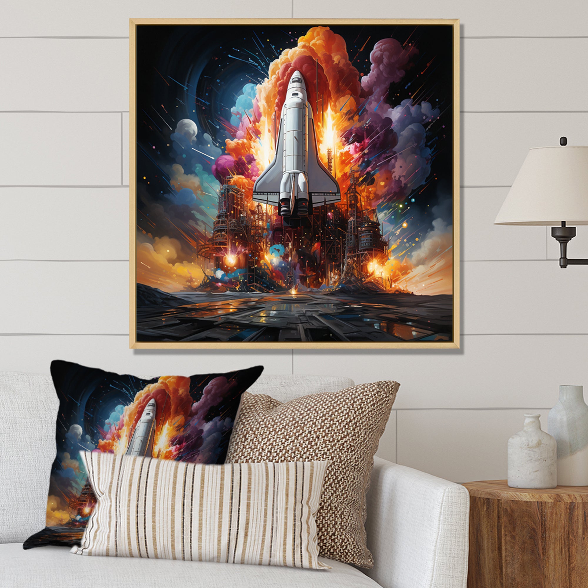 Rocketship Interstellar Fusion - Rocketship Canvas Wall Art