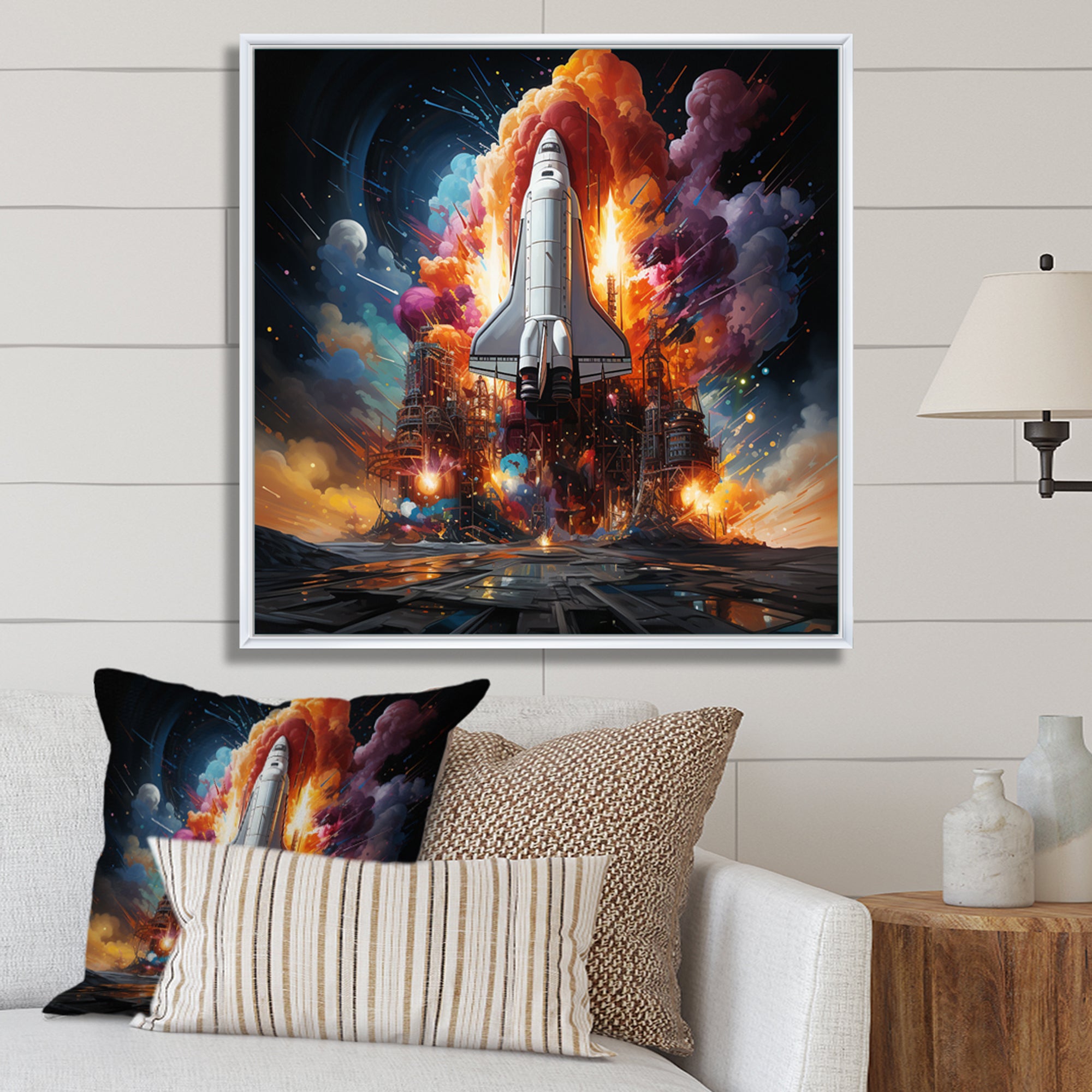 Rocketship Interstellar Fusion - Rocketship Canvas Wall Art
