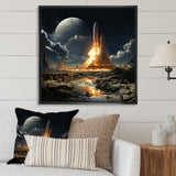 Rocketship Lunar Dreamscape - Rocketship Canvas Wall Art