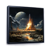 Rocketship Lunar Dreamscape - Rocketship Canvas Wall Art