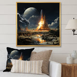 Rocketship Lunar Dreamscape - Rocketship Canvas Wall Art
