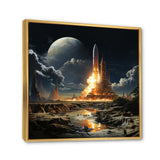 Rocketship Lunar Dreamscape - Rocketship Canvas Wall Art