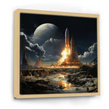 Rocketship Lunar Dreamscape - Rocketship Canvas Wall Art