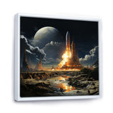 Rocketship Lunar Dreamscape - Rocketship Canvas Wall Art