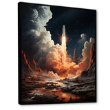 Rocketship Lunar Odyssey - Rocketship Canvas Wall Art