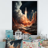 Rocketship Lunar Odyssey - Rocketship Canvas Wall Art