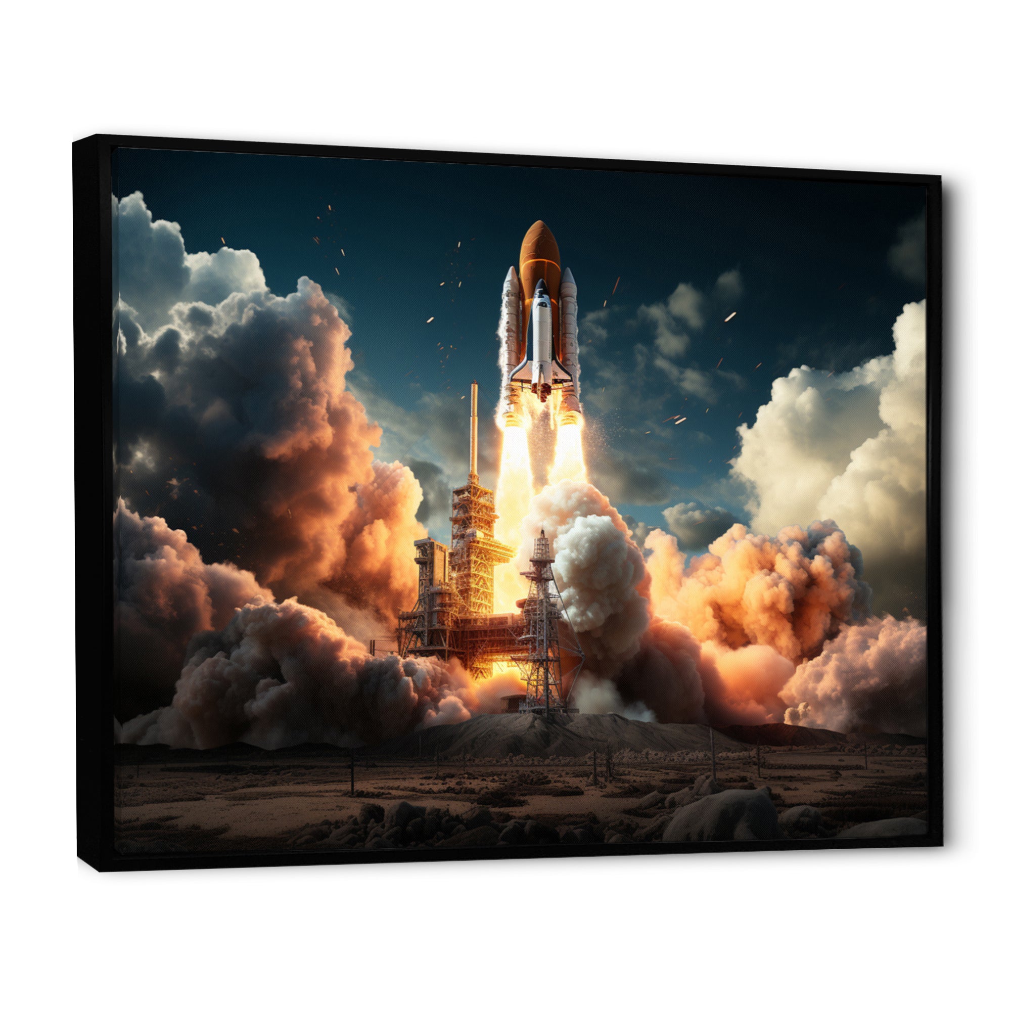 Rocketship Launch I - Rocketship Canvas Wall Art