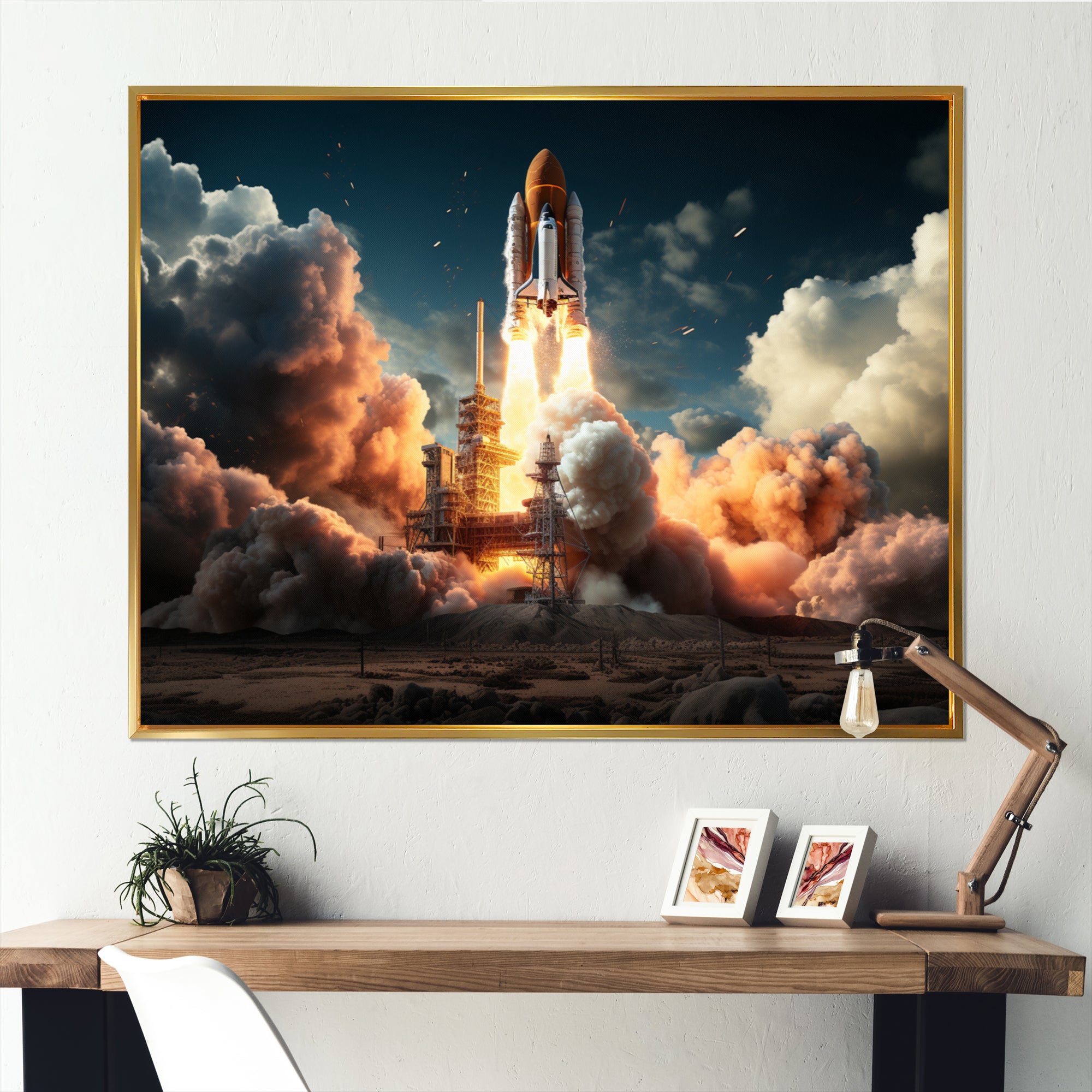 Rocketship Launch I - Rocketship Canvas Wall Art