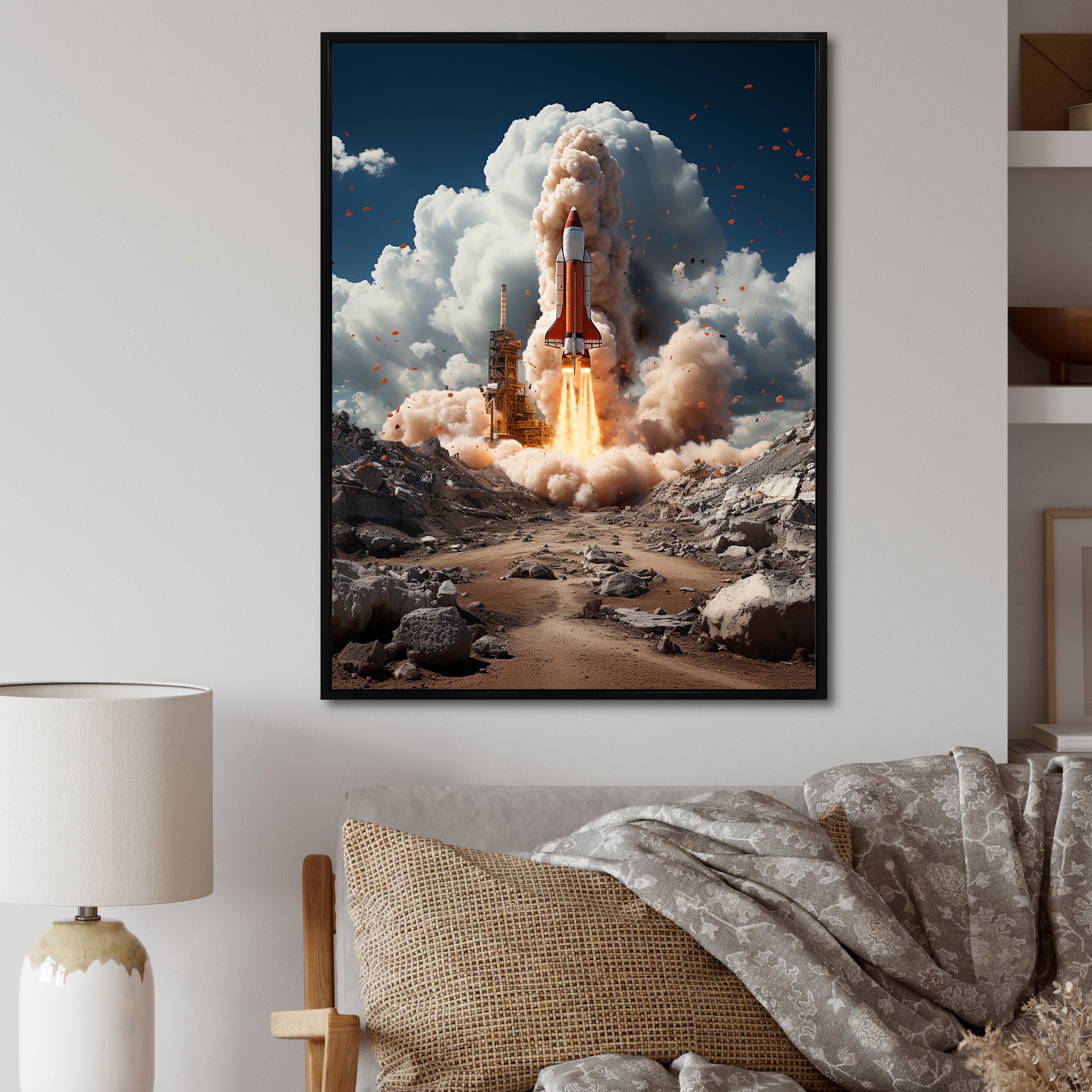 Rocketship Ambition To Space - Rocketship Canvas Wall Art
