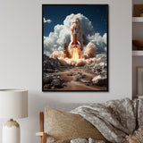 Rocketship Ambition To Space - Rocketship Canvas Wall Art