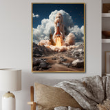 Rocketship Ambition To Space - Rocketship Canvas Wall Art