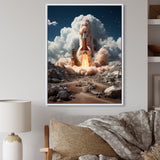 Rocketship Ambition To Space - Rocketship Canvas Wall Art