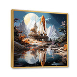 Rocketship Reflection On Water I - Rocketship Canvas Wall Art