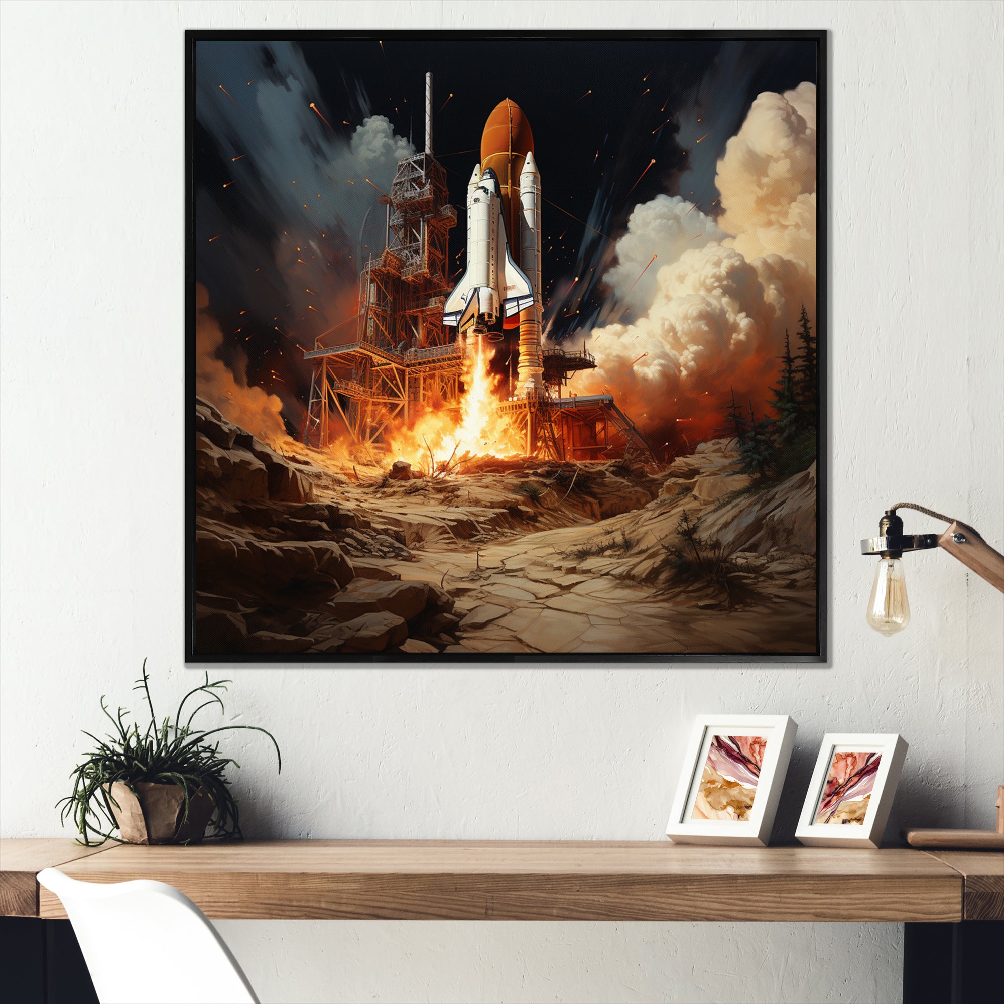 Rocketship Remembrance I - Rocketship Canvas Wall Art