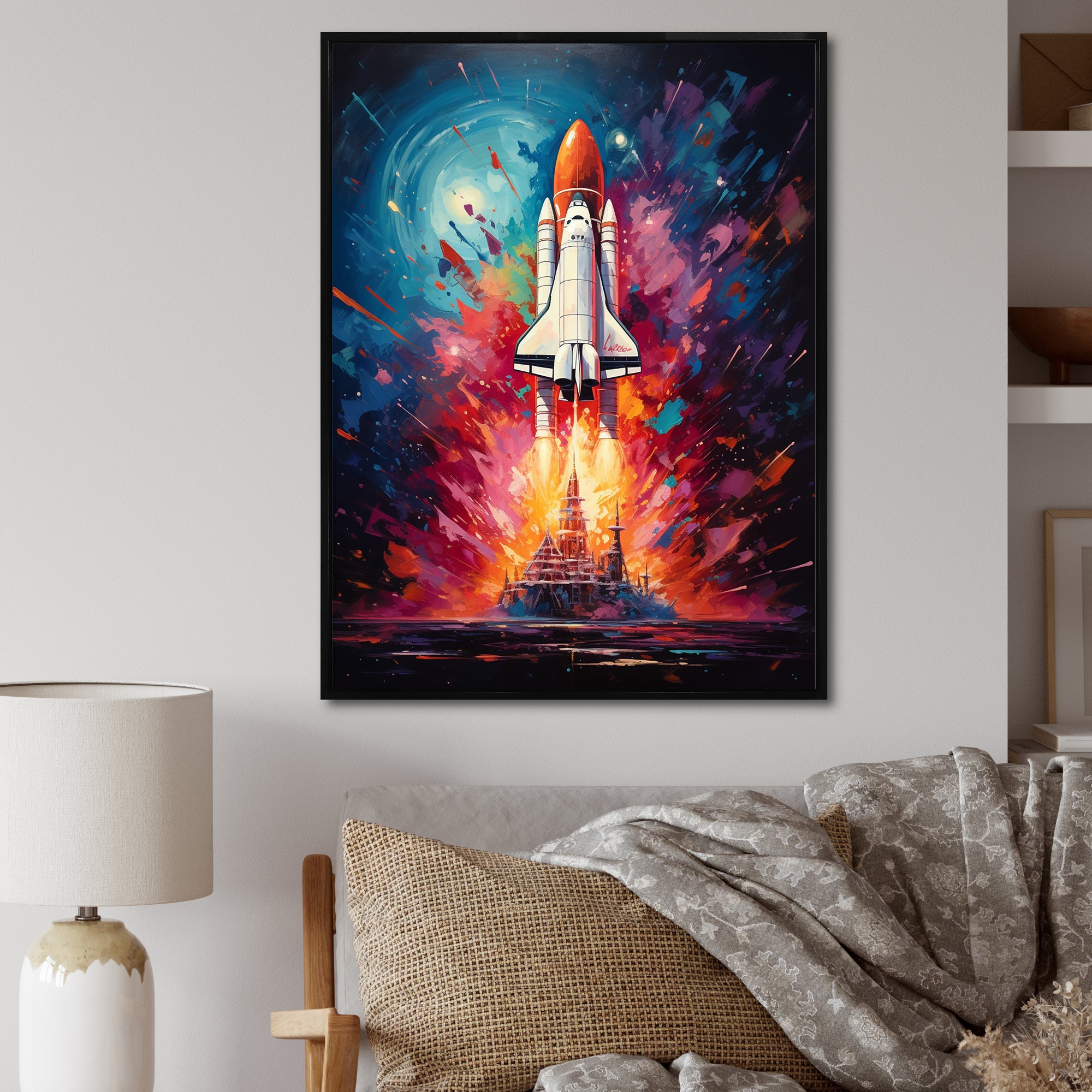 Rocketship Resonance - Rocketship Canvas Wall Art