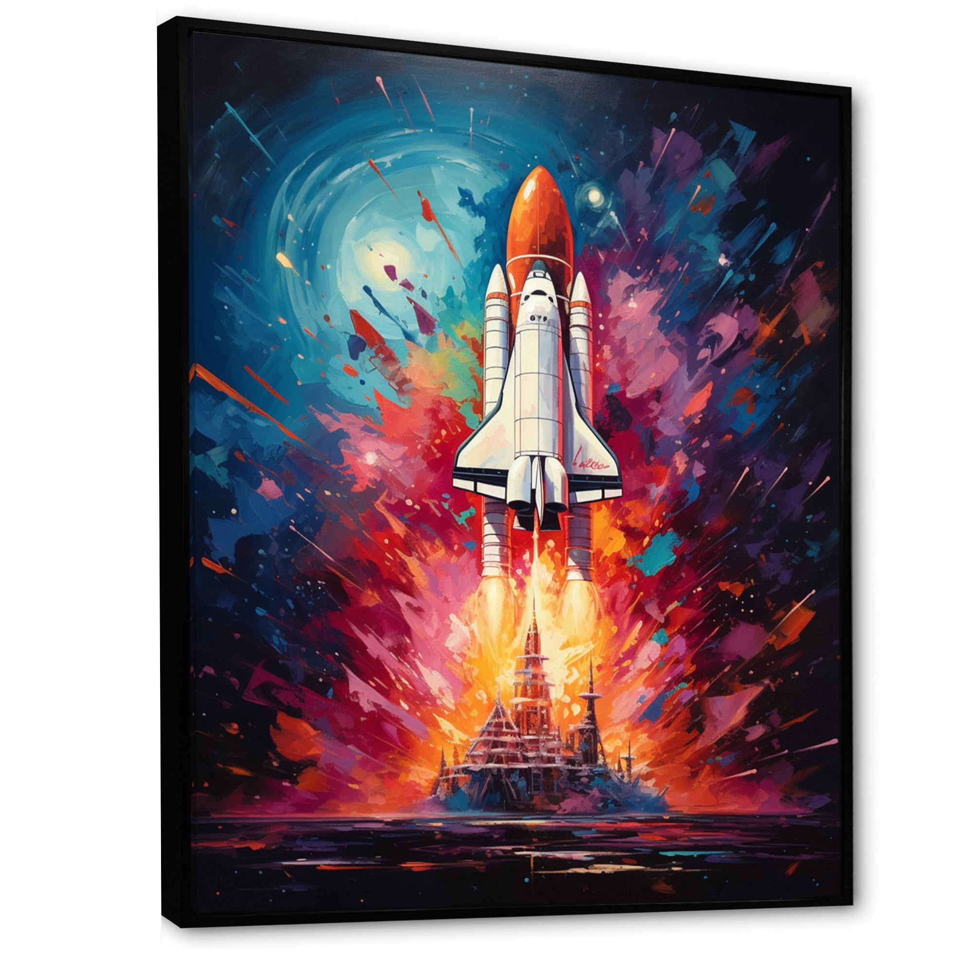 Rocketship Resonance - Rocketship Canvas Wall Art