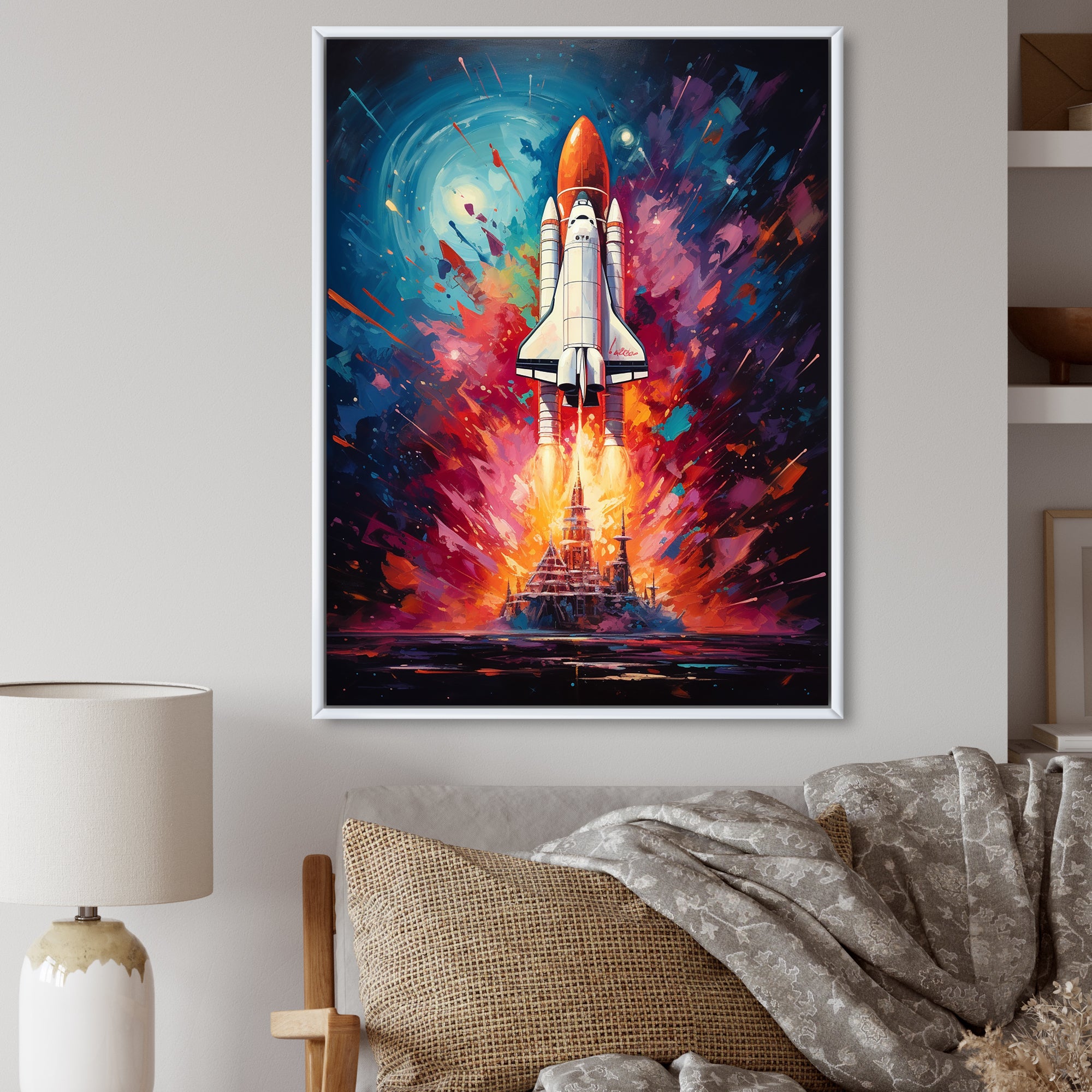 Rocketship Resonance - Rocketship Canvas Wall Art