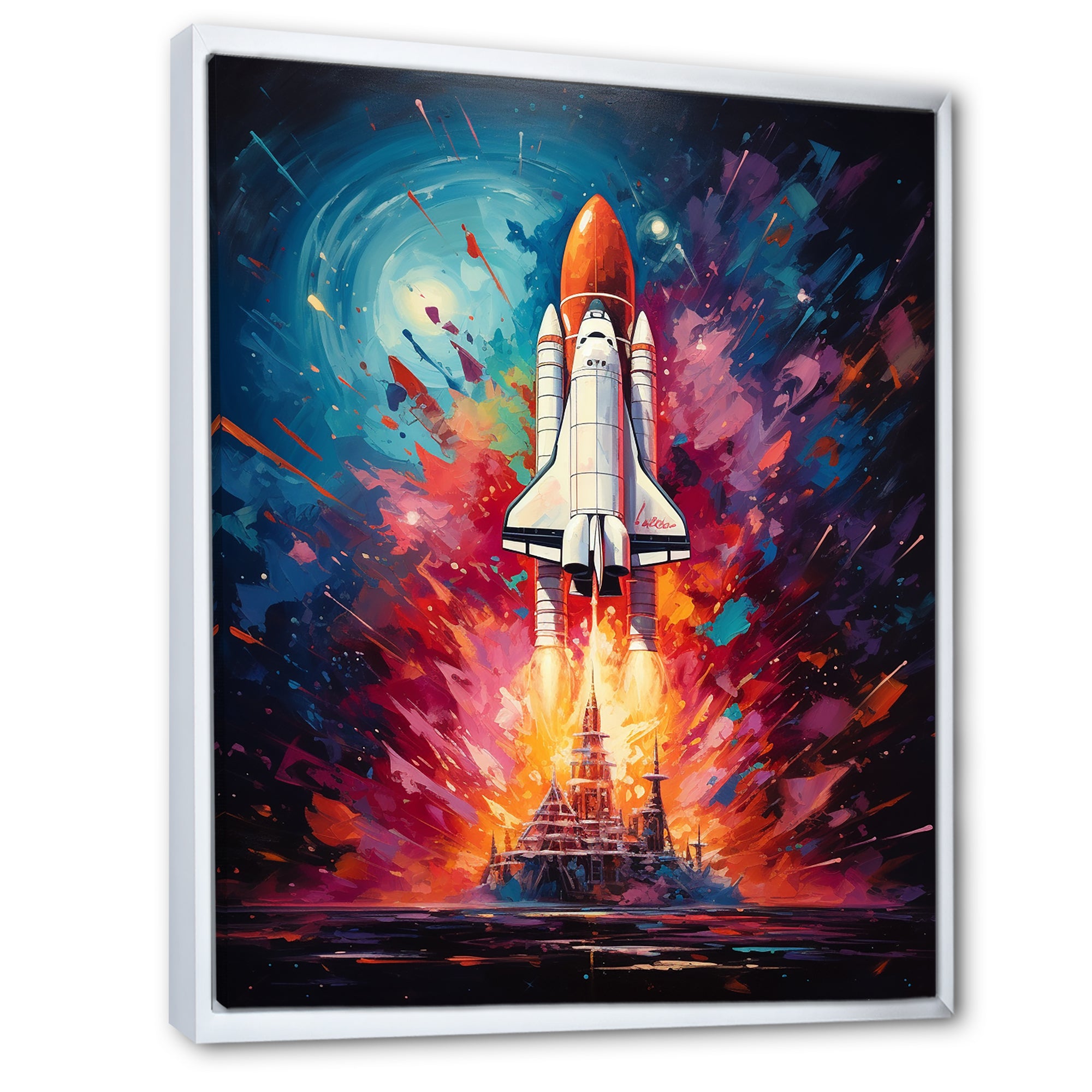 Rocketship Resonance - Rocketship Canvas Wall Art