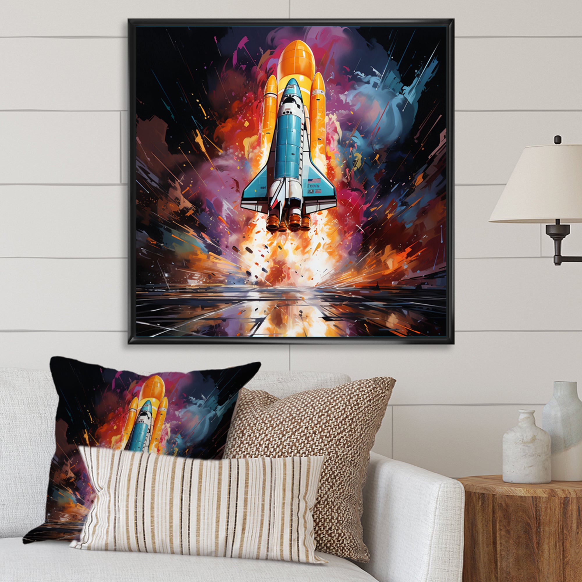Rocketship Revelation I - Rocketship Canvas Wall Art