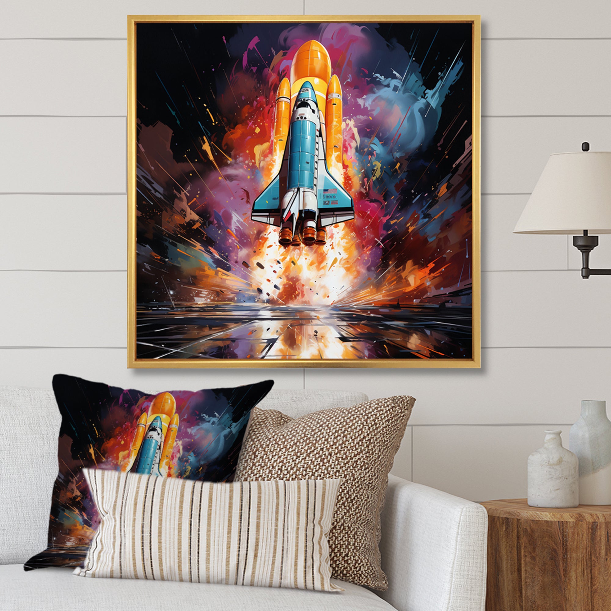 Rocketship Revelation I - Rocketship Canvas Wall Art