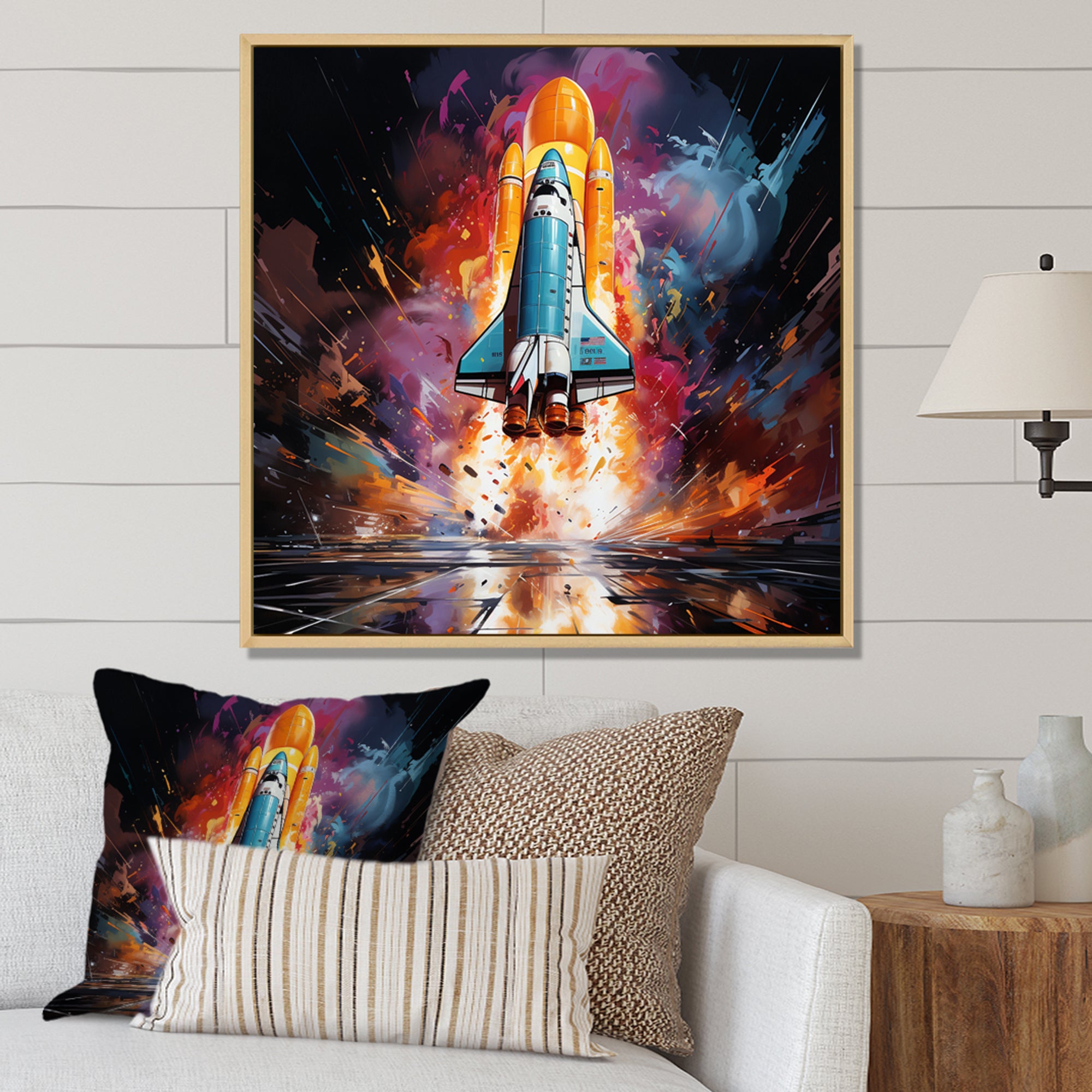 Rocketship Revelation I - Rocketship Canvas Wall Art