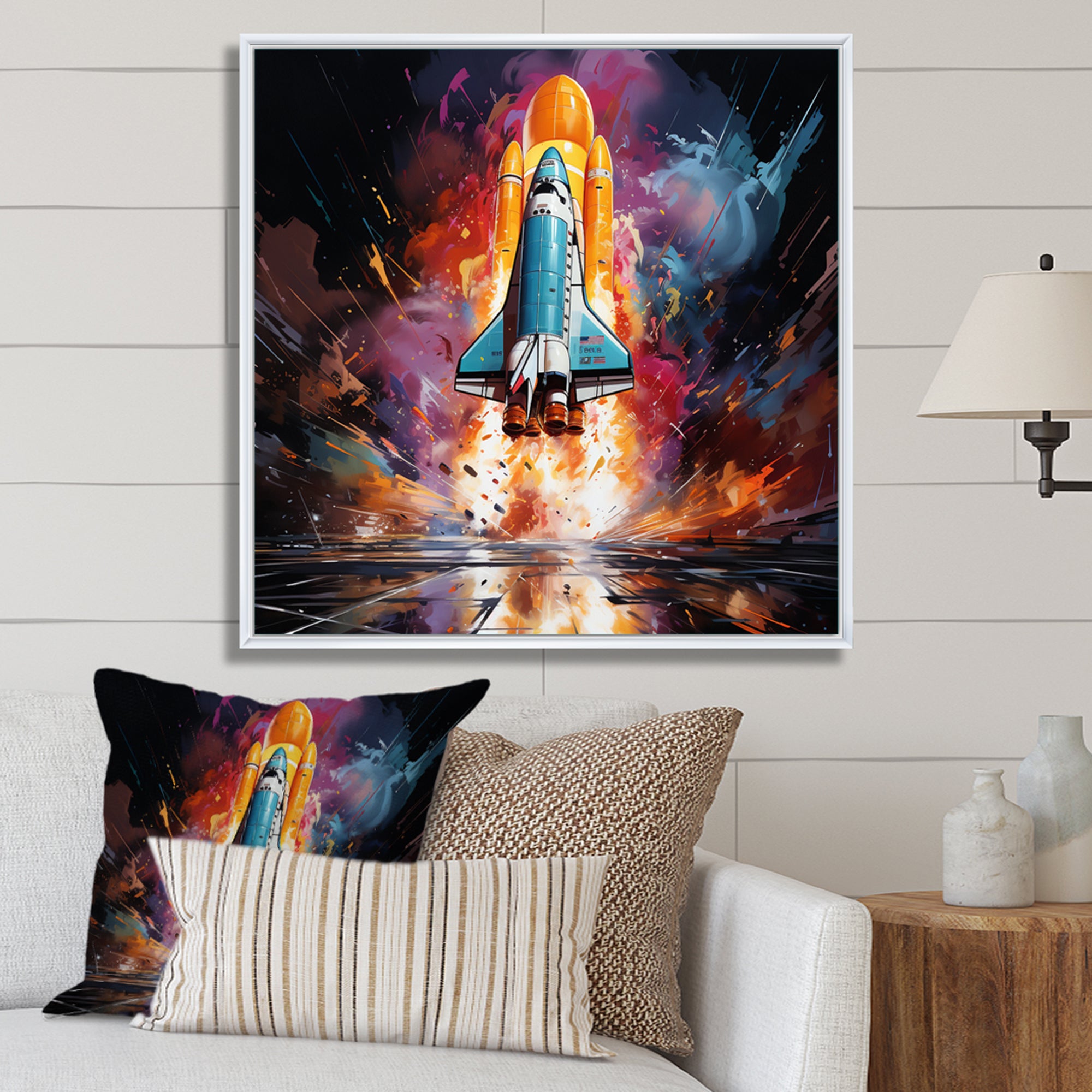 Rocketship Revelation I - Rocketship Canvas Wall Art