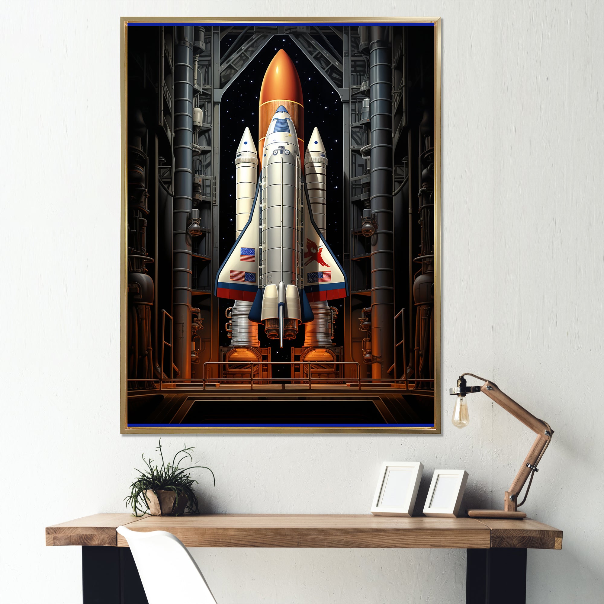 Rocketship Reverence I - Rocketship Canvas Wall Art