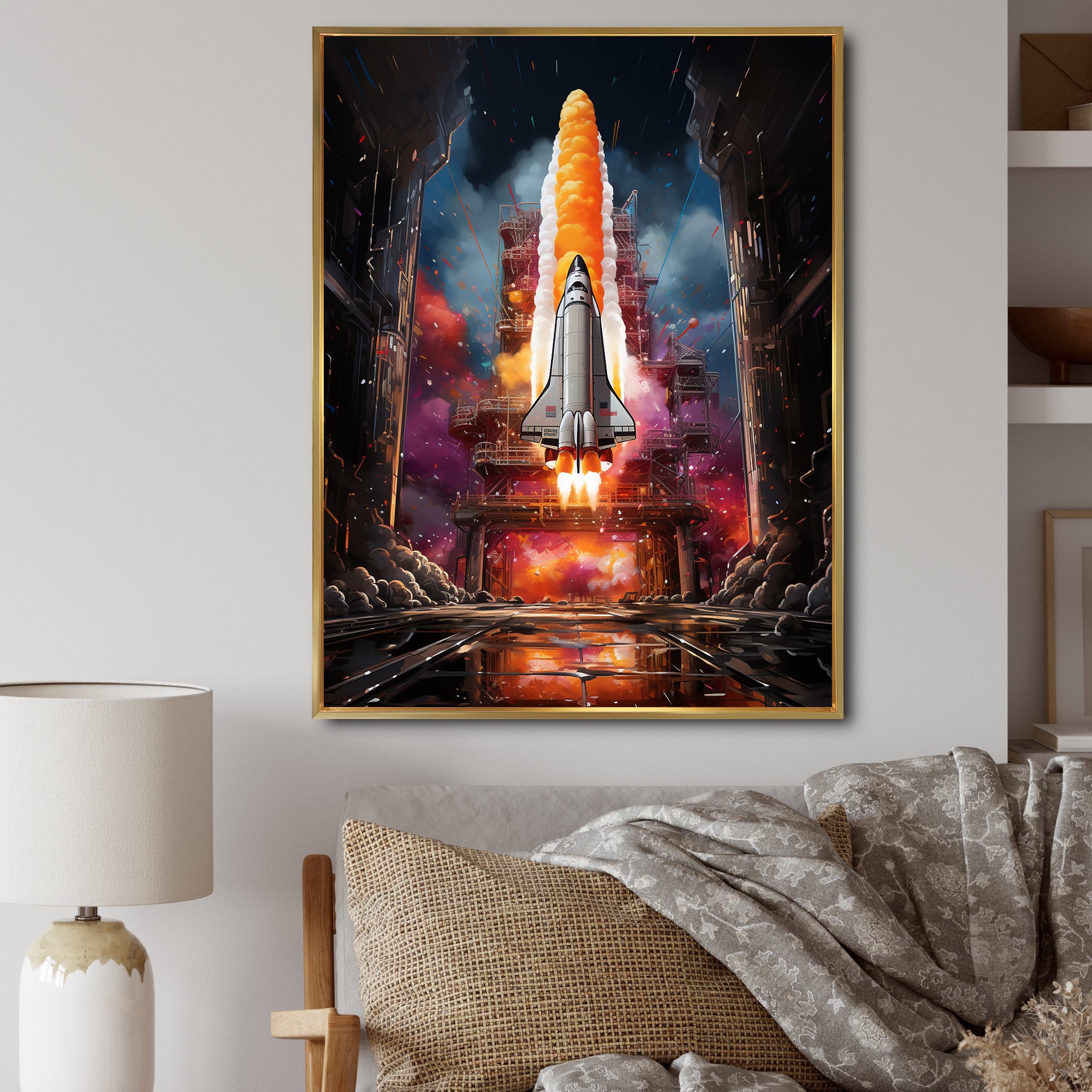 Rocketship Rhythm I - Rocketship Canvas Wall Art