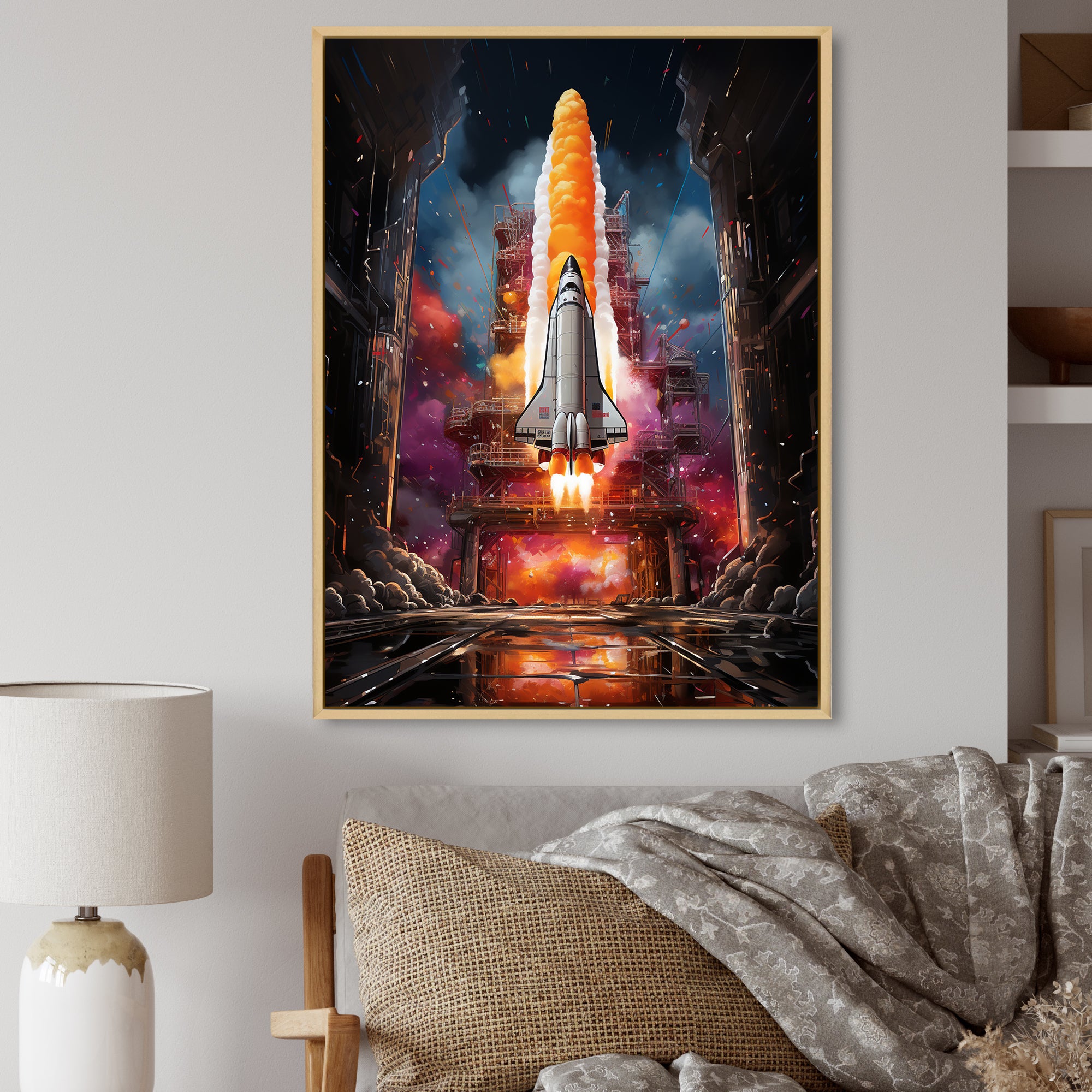 Rocketship Rhythm I - Rocketship Canvas Wall Art